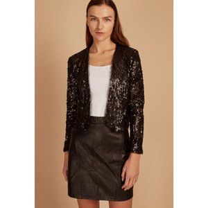 BENETTON Black Sequin Formal Blazer Size S